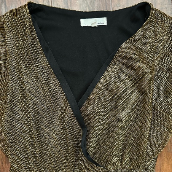 June & Hudson Women’s Size Small Metallic Party Dress With Accordion Details - Picture 4 of 6